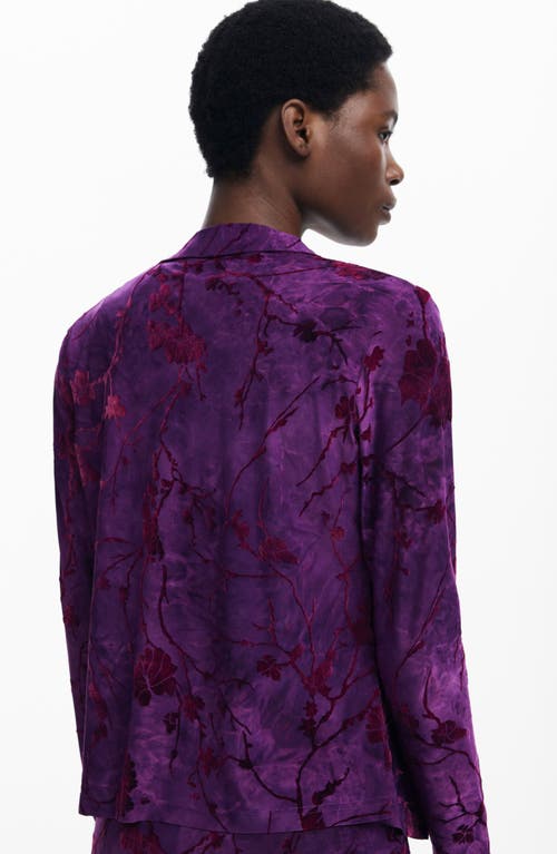 Desigual Floral Button-up Shirt In Purple