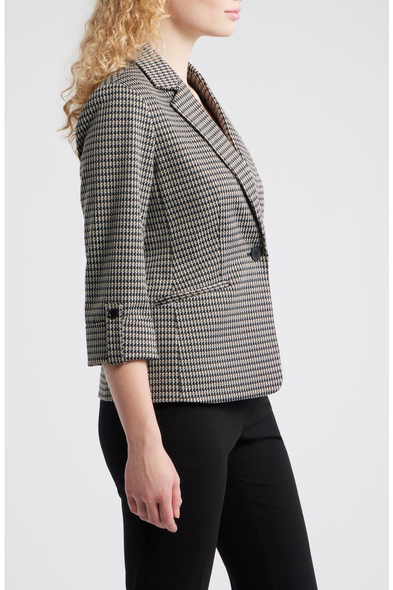 Houndstooth Jacquard Knit Jacket, Alternate, color, ANNE BLACK MULTI