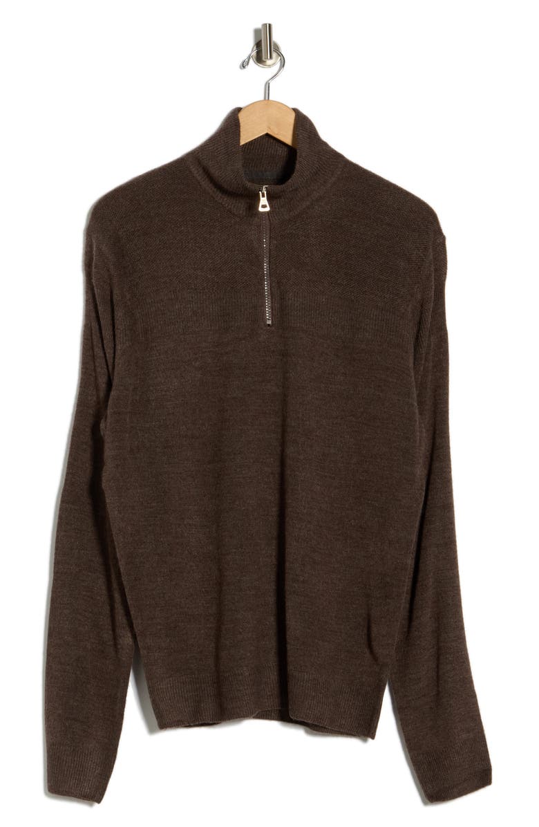 WEATHERPROOF VINTAGE Half Zip Sweater, Alternate, color, Chocolate Torte