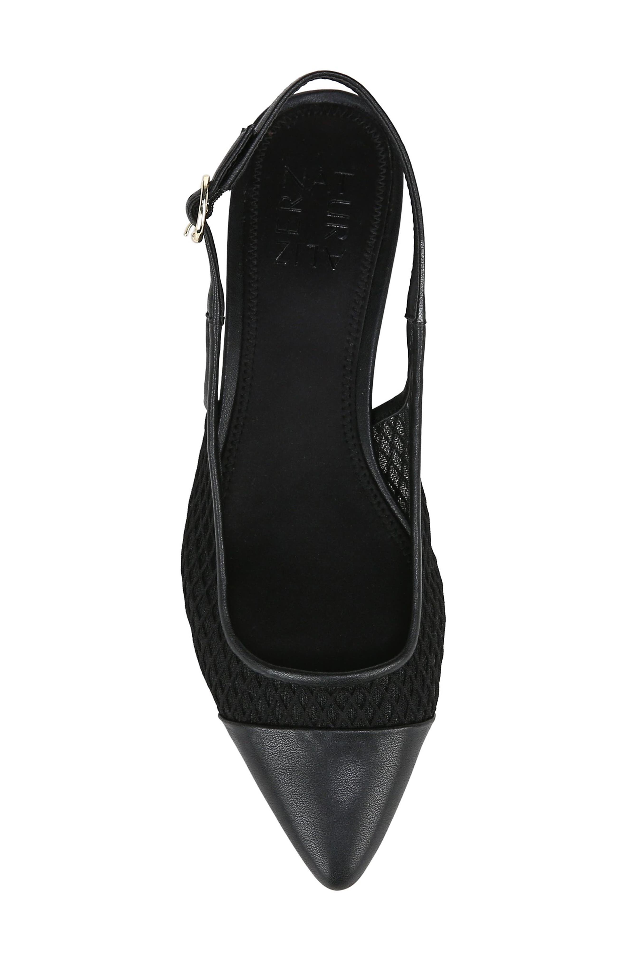 Banks Slingback Pump, Alternate, color, BLACK LEATHER AND MESH