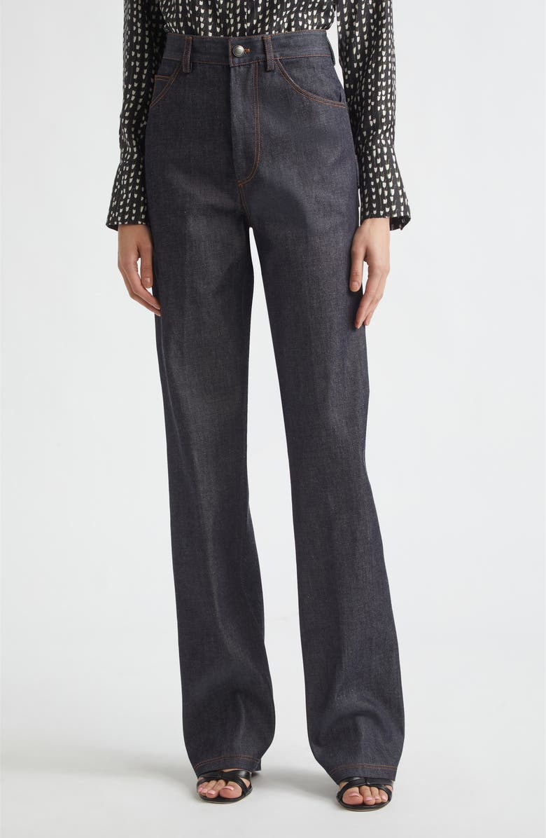Altuzarra Mills High Waist Wide Leg Organic Cotton Jeans, Main, color, Indigo