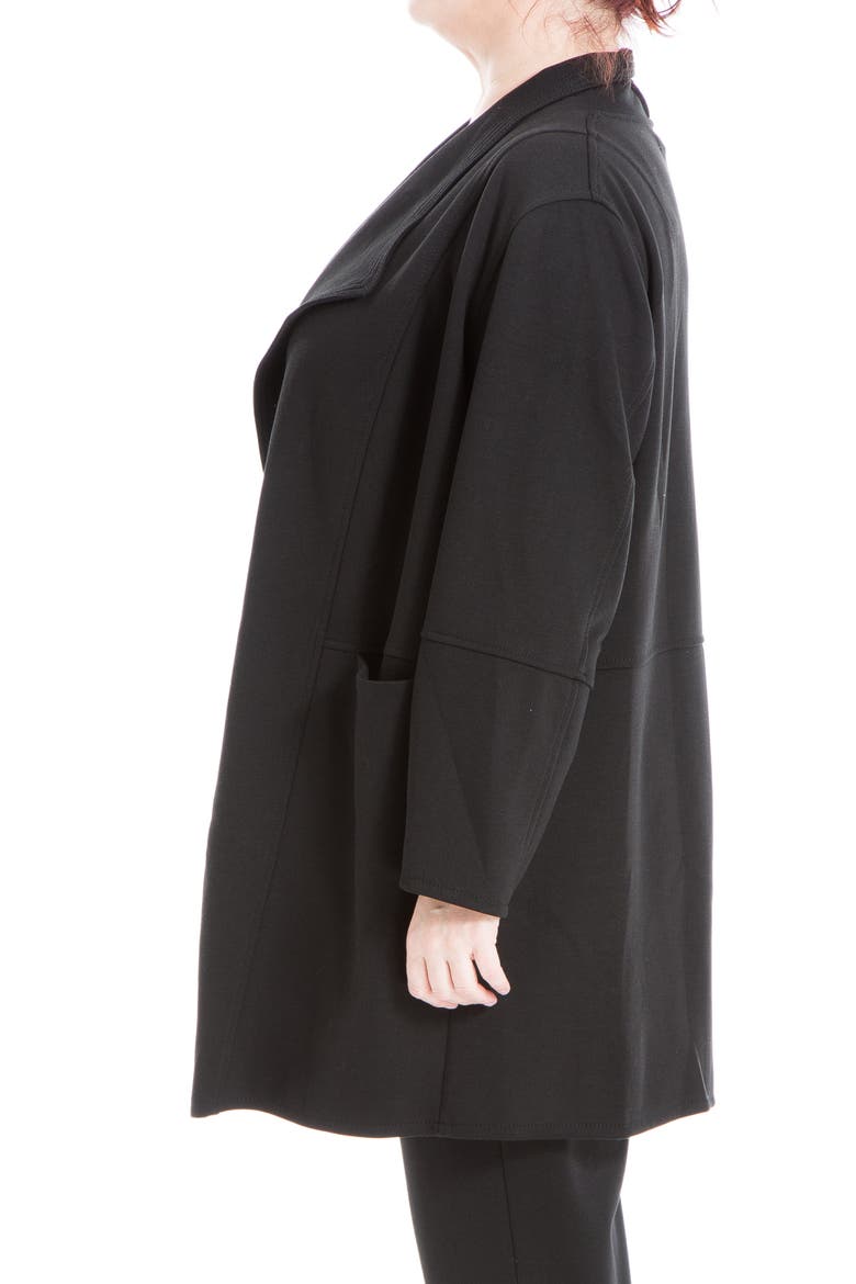 Draped Collar Scuba Jacket, Alternate, color, BLACK