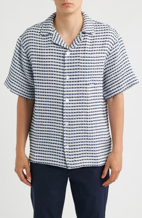 Riita Waffle Linen Camp Shirt