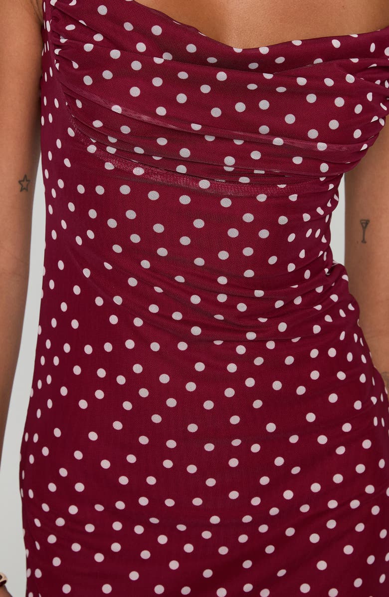 Princess Polly Sugar Polka Dot Minidress, Alternate, color, Red Polka