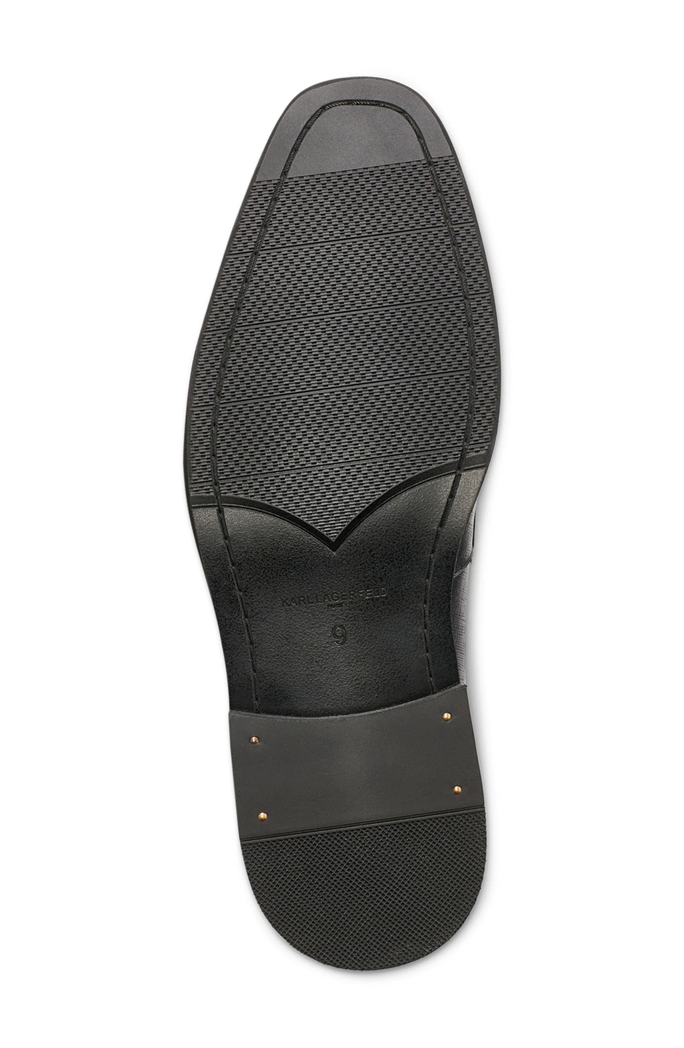 KARL LAGERFELD PARIS Apron Toe Saffiano Leather Penny Loafer, Alternate, color, 