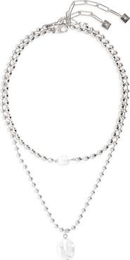 Open Edit Set of 2 Cultured Pearl Ball Chain Necklaces