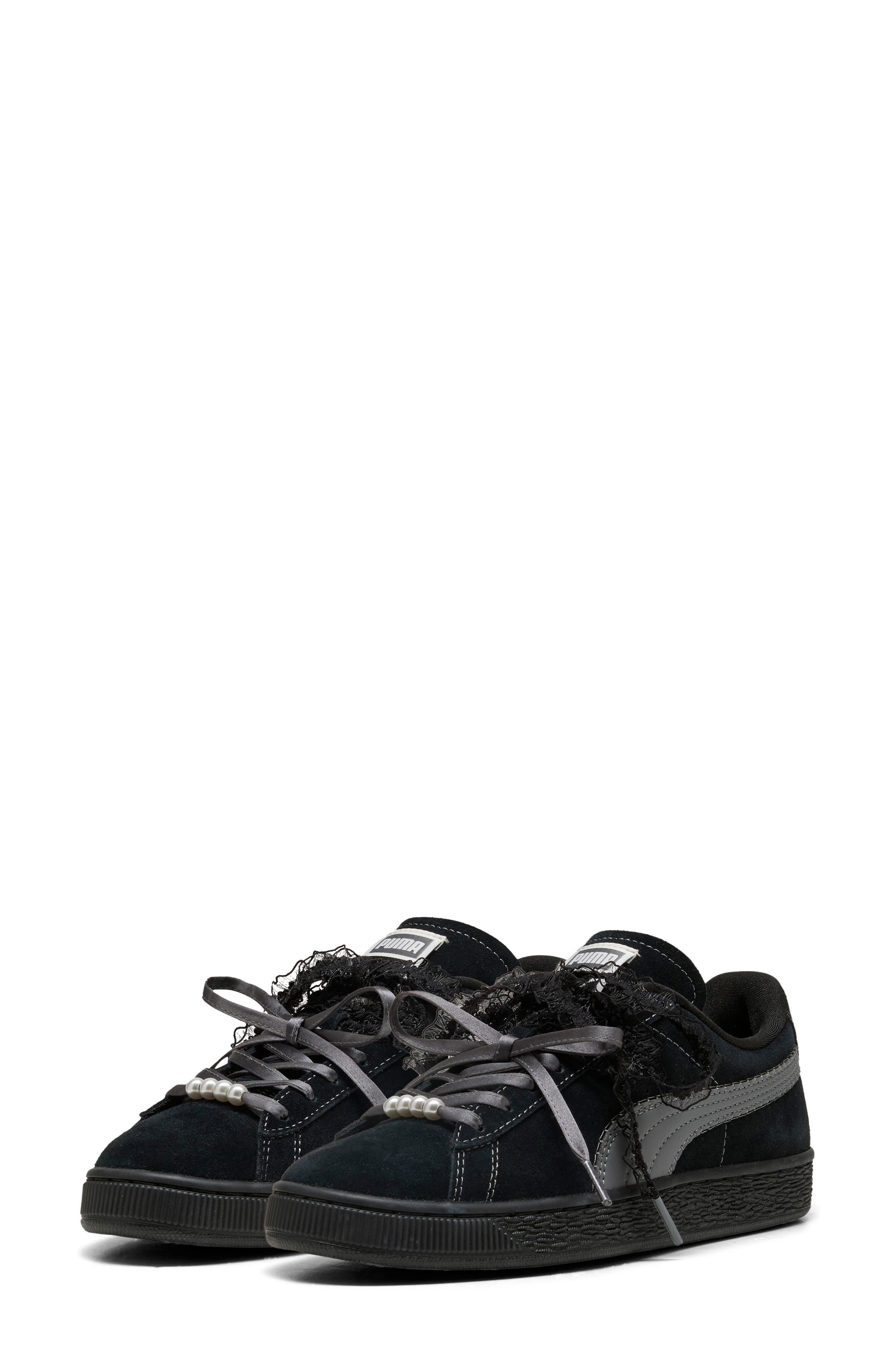 Suede Bloom Sneaker, Main, color, PUMA BLACK/ SLATE SKY