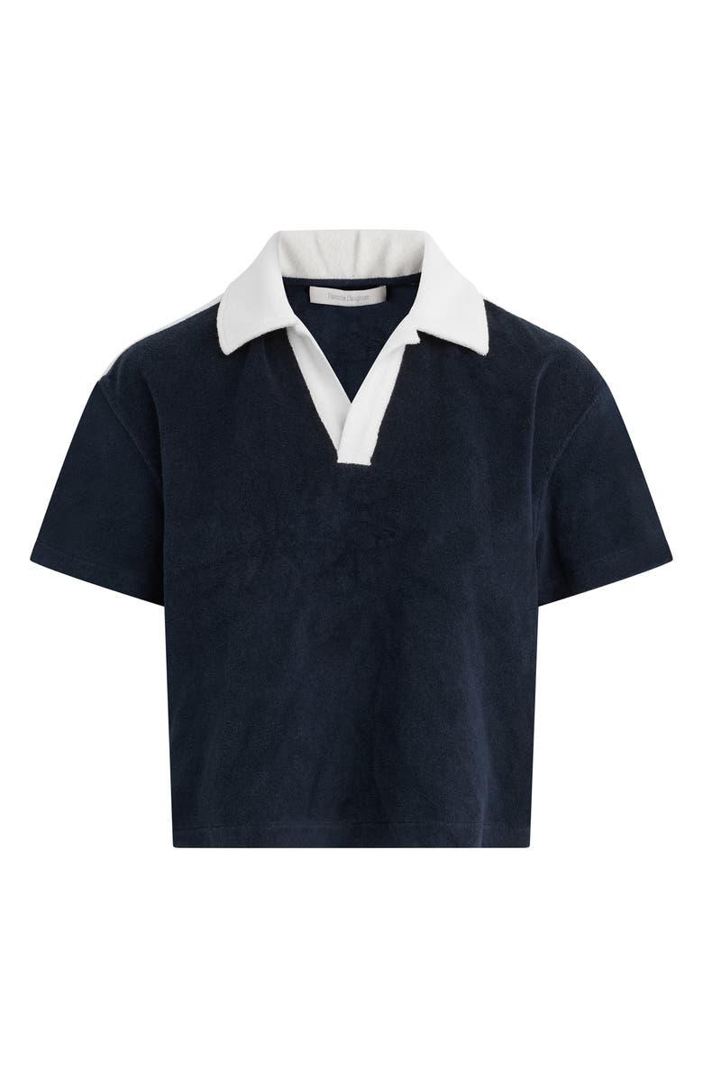 Favorite Daughter Crop Polo Sweater, Alternate, color, Navy/ Gardenia