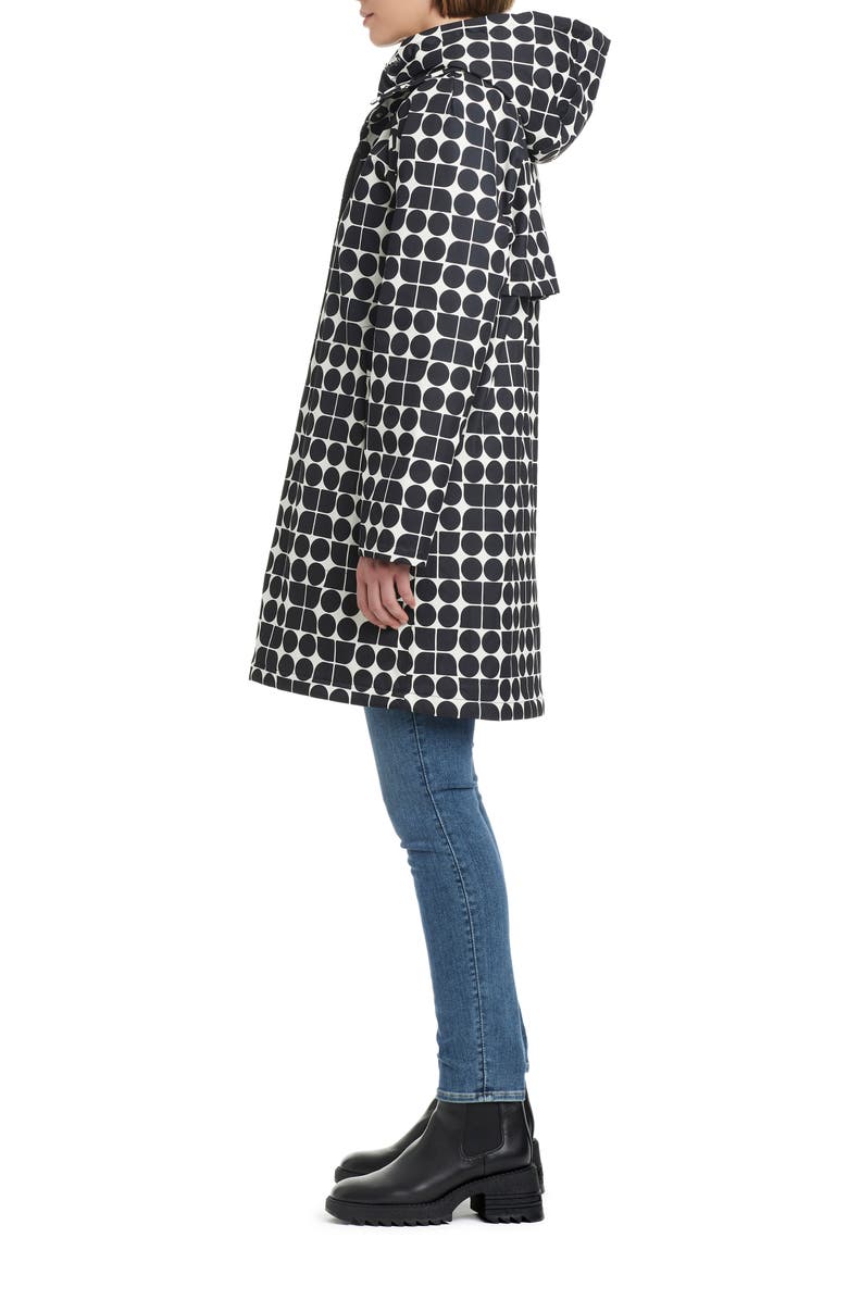 Kate Spade New York water resistant raincoat with removable hood, Alternate, color, Noel Printed