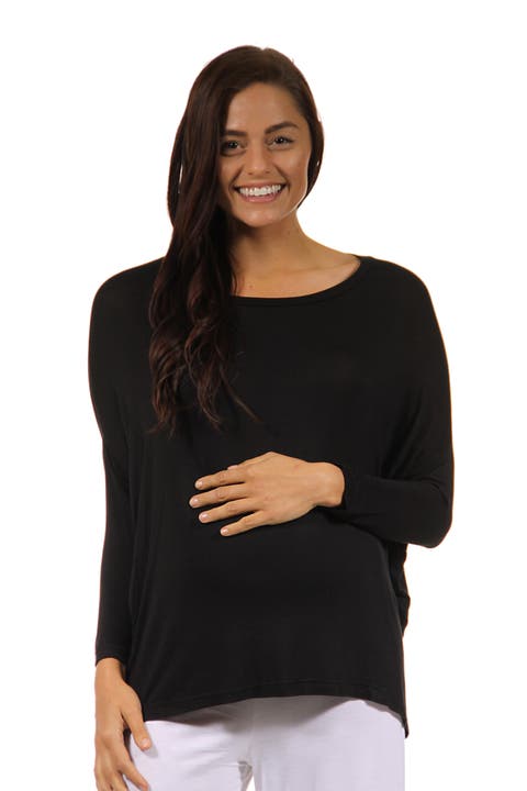 Oversized Long Sleeve Maternity Dolman Top