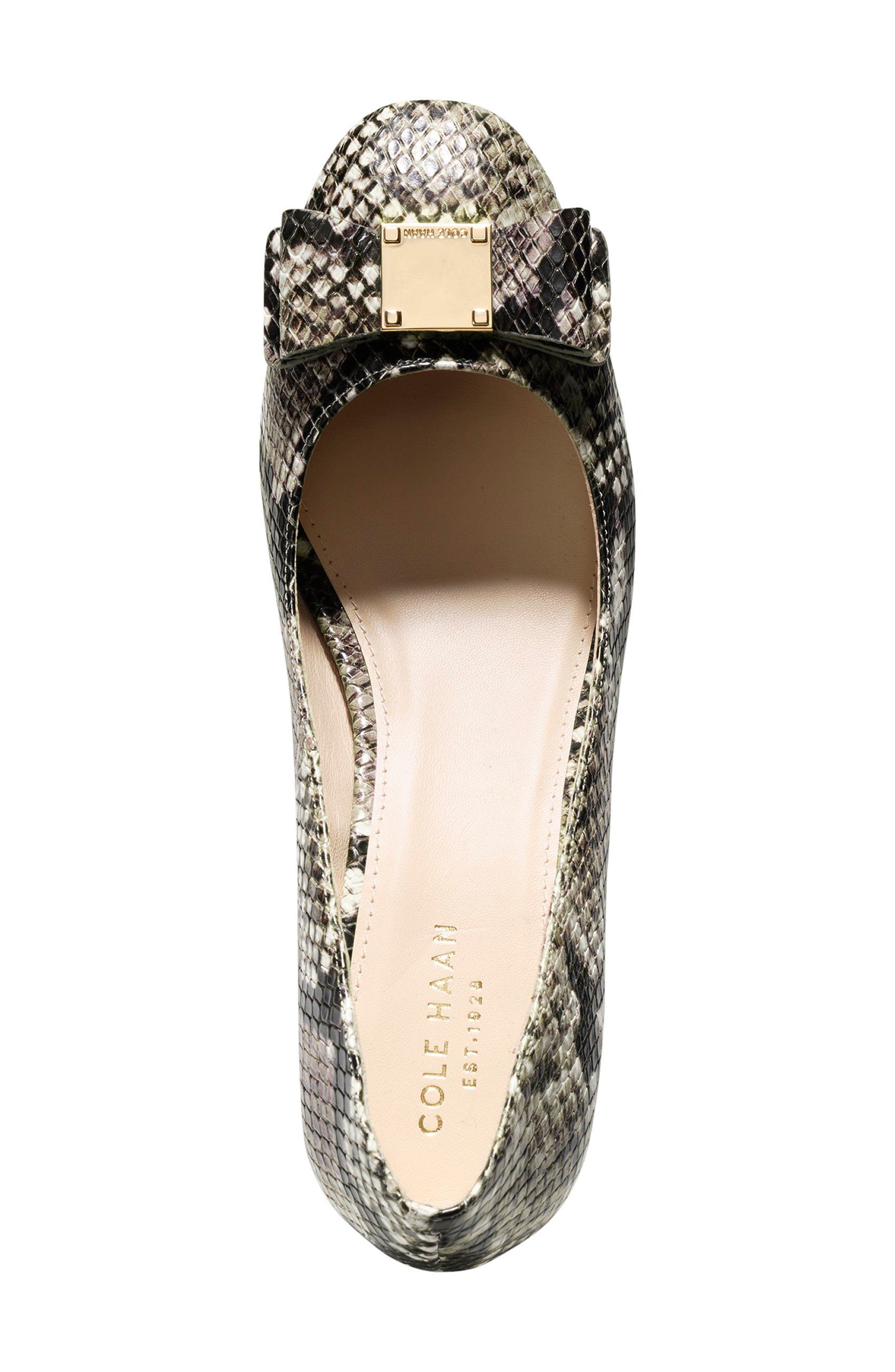 Tali Bow Pump, Alternate, color, BEIGE SNAKE PRINT LEATHER