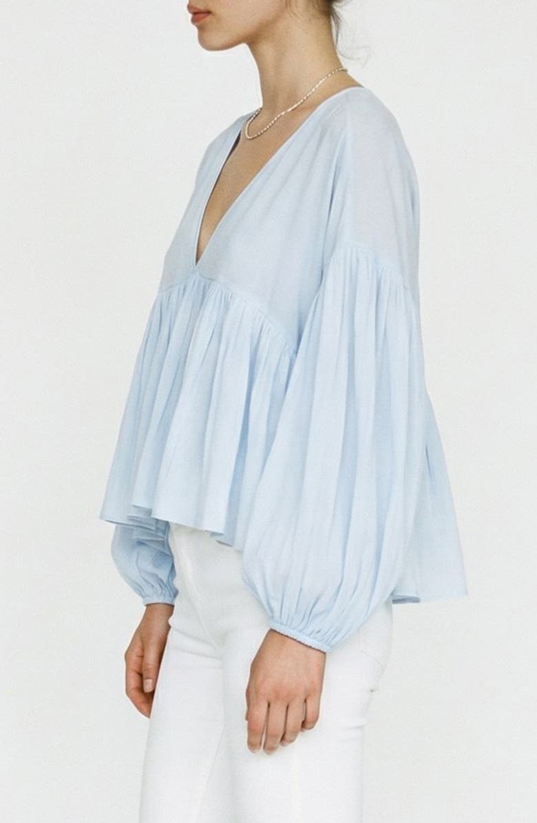 VERO MODA Katie Balloon Sleeve Baby Doll Top, Alternate, color, Skywriting