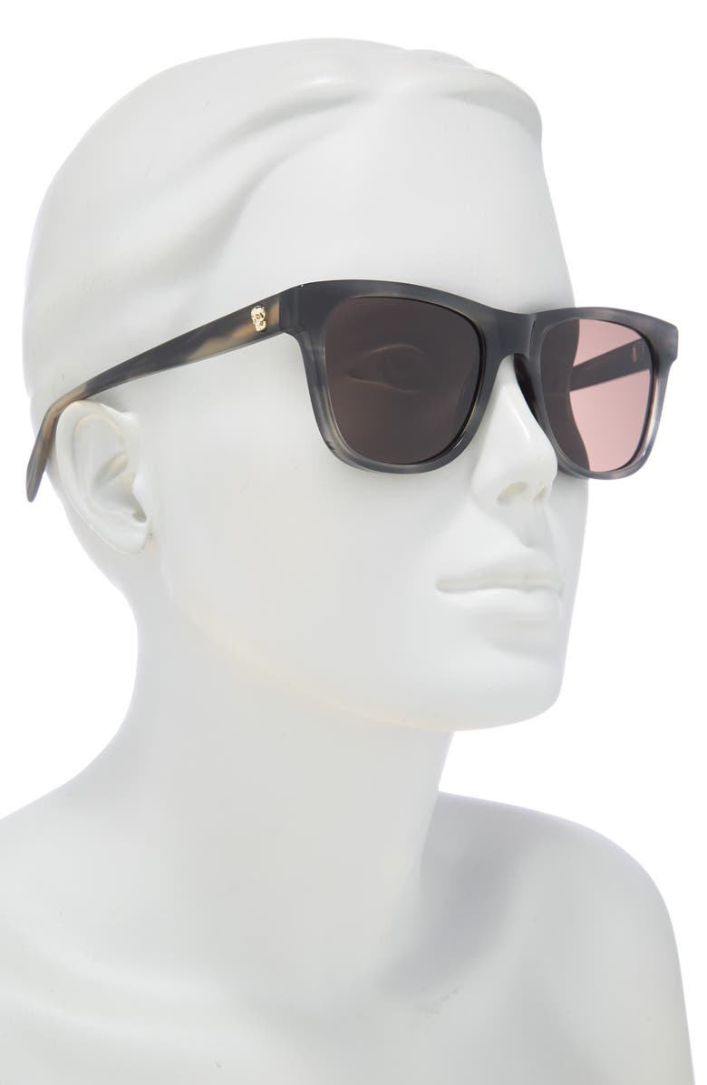 McQueen 54mm Square Sunglasses, Alternate, color, Grey Grey Brown