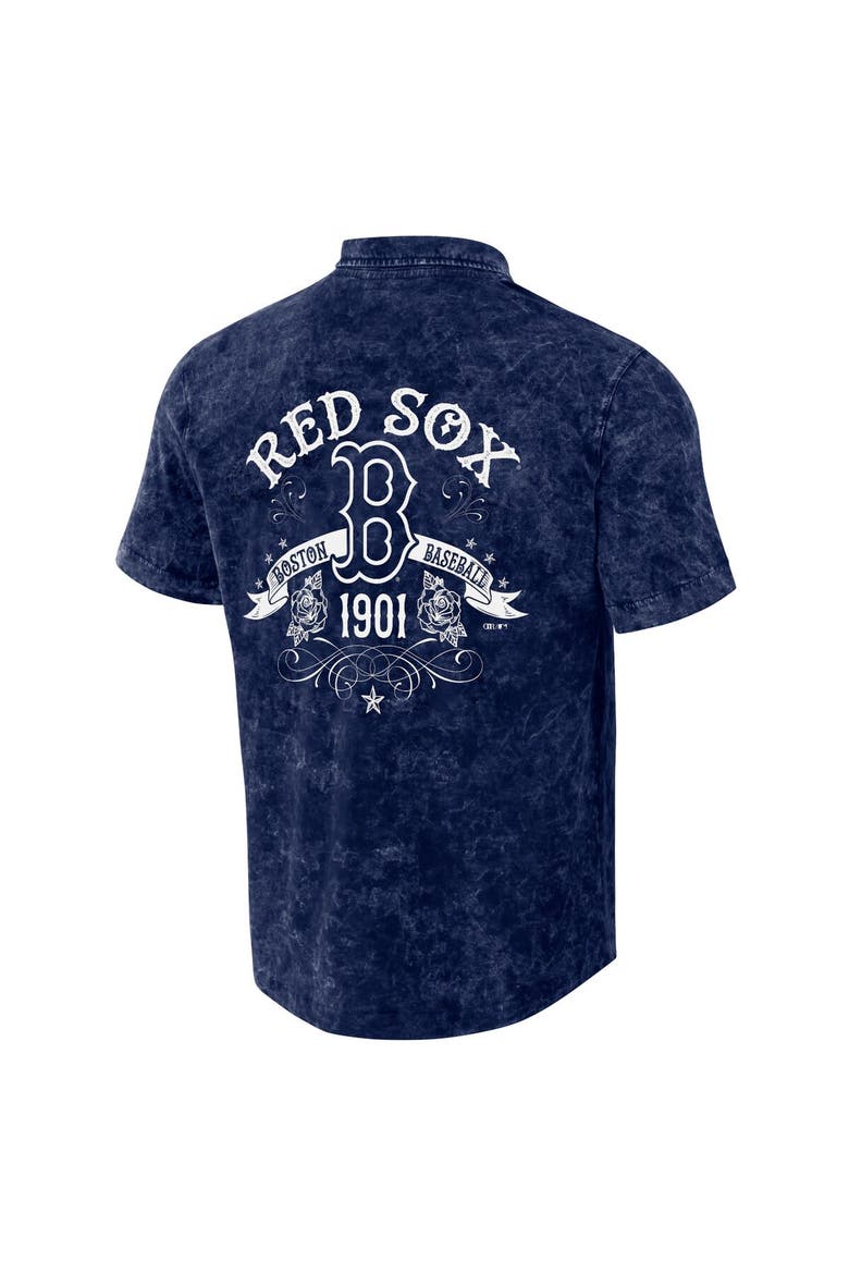Men's Darius Rucker Collection by Fanatics  Navy Boston Red Sox Denim Team Color Button-Up Shirt, Alternate, color, Navy