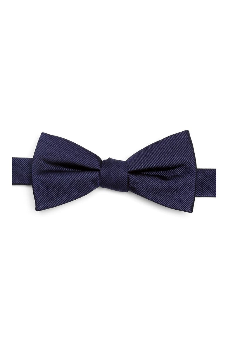 Solid Silk Bow Tie, Main, color, NAVY