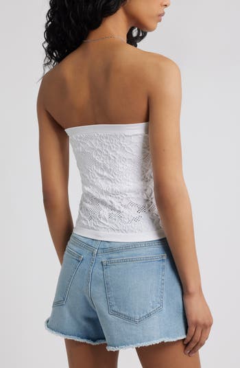 Textured Floral Tube Top