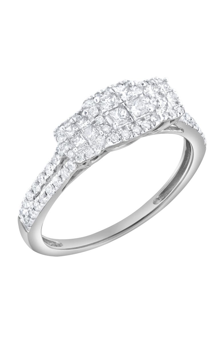 LuvMyJewelry Carrea Glow 0.55 Ct 10K Gold Diamond Ring, Main, color, 10K White Gold
