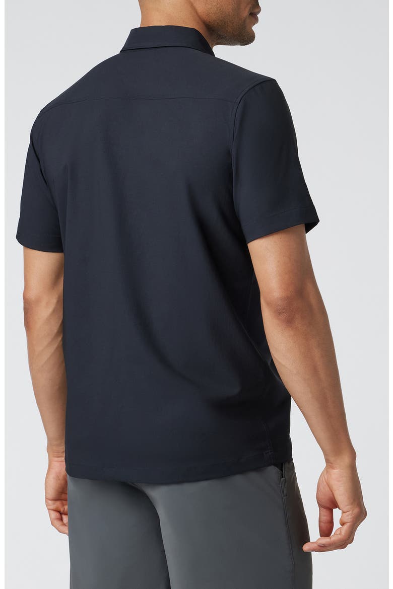 Manhattan Short Sleeve Button-Up Shirt, Alternate, color, BLACK