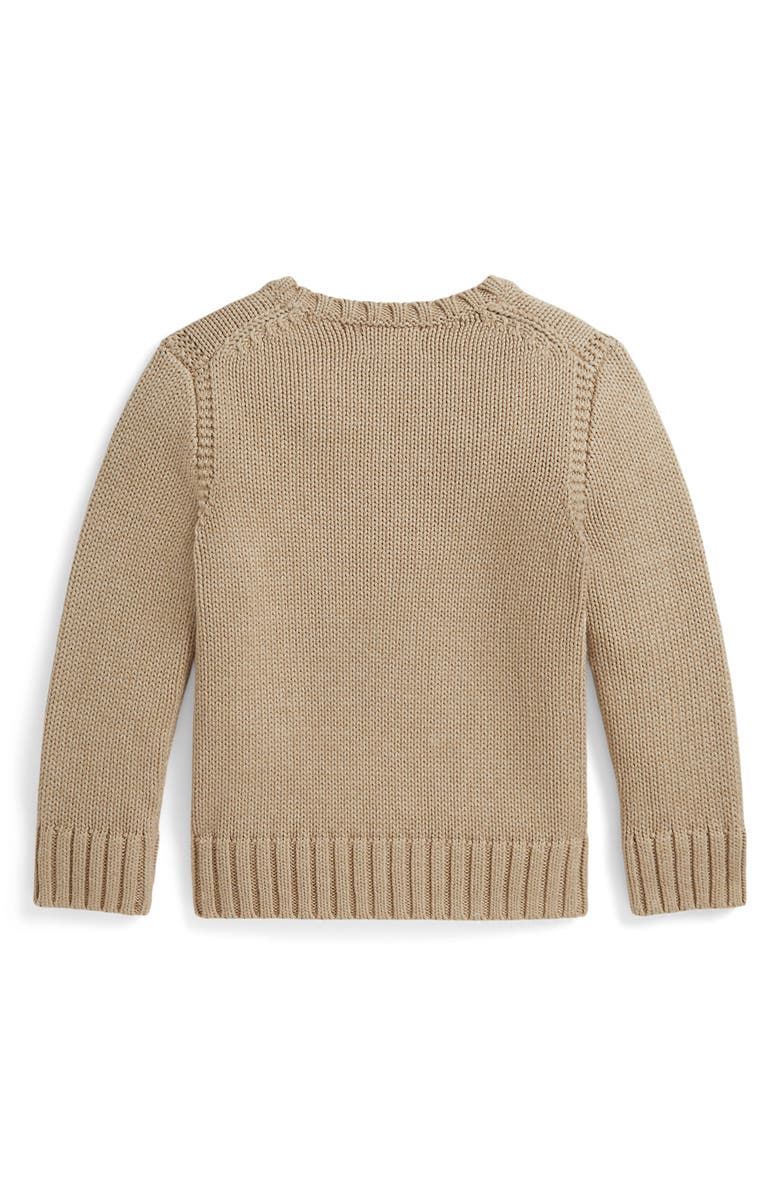 Polo Ralph Lauren Kids' American Flag Cotton Crewneck Sweater, Alternate, color, Oatmeal