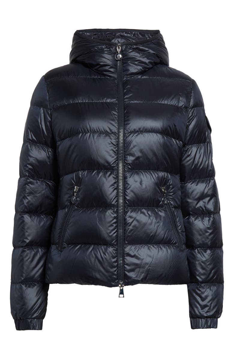 Moncler Gles Hooded Down Jacket, Alternate, color, Navy