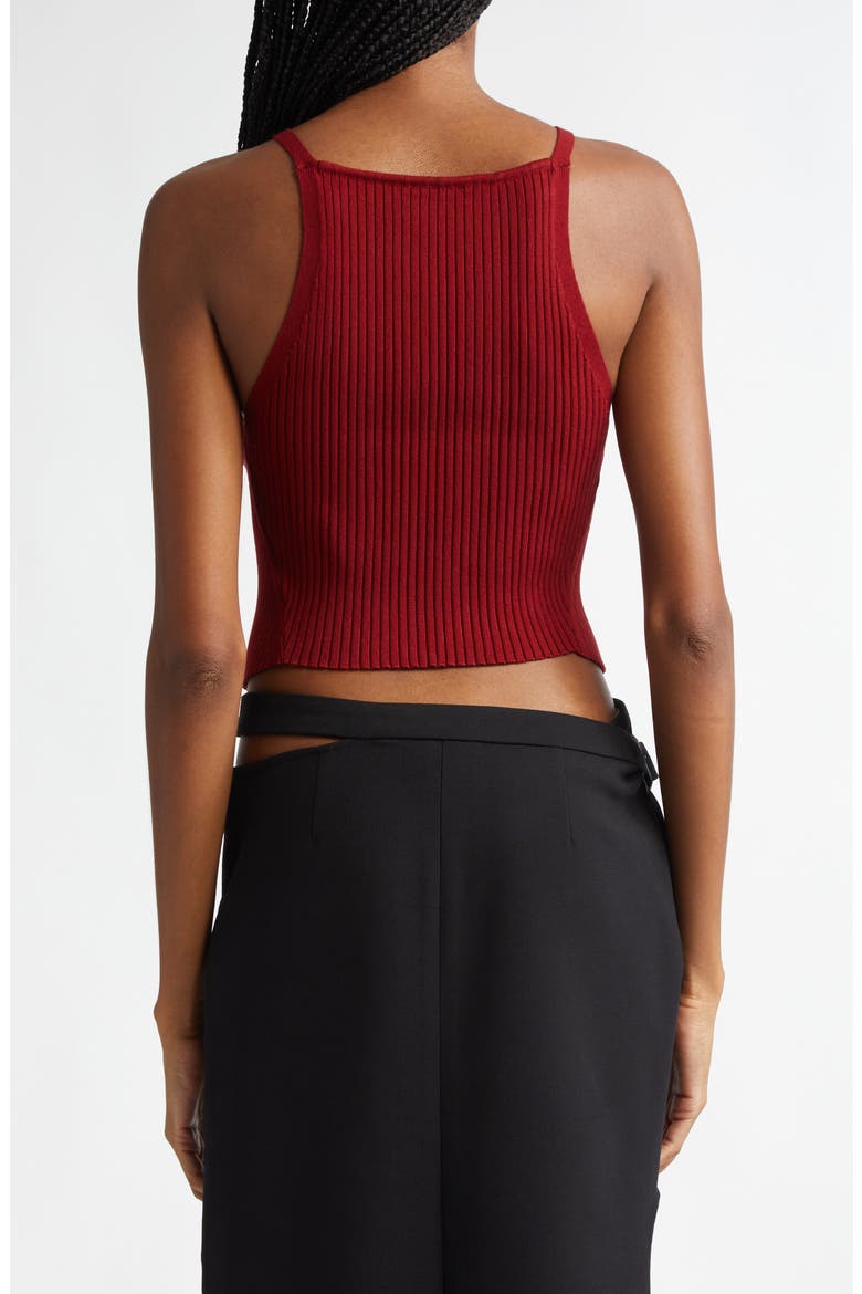 Pointy Hem Rib Tank, Alternate, color, GRENAT