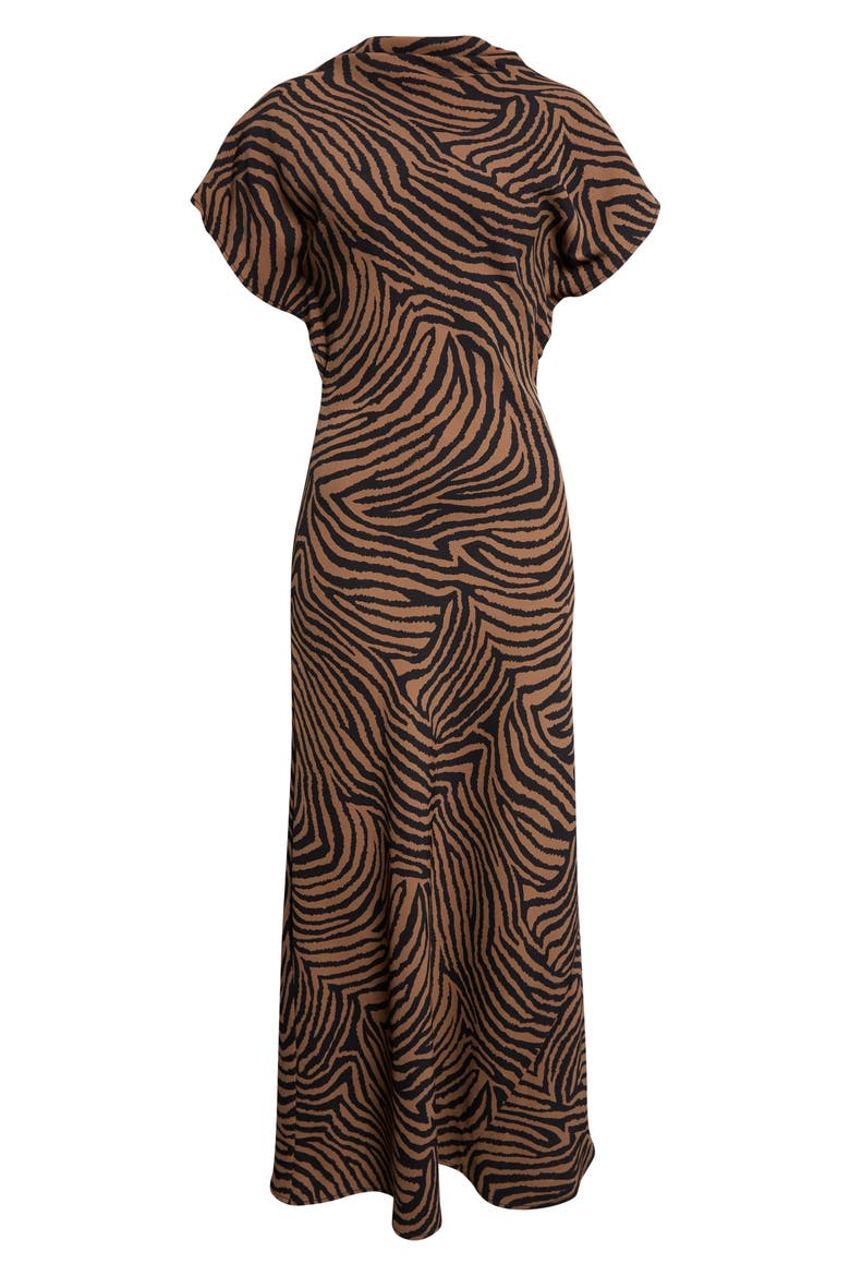 Redgrave Zebra Print Sleeveless Dress, Alternate, color, OCHRE BLACK