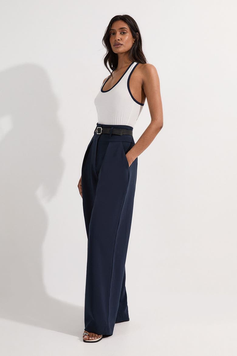 High Waist Wide Leg Pants, Alternate, color, Navy