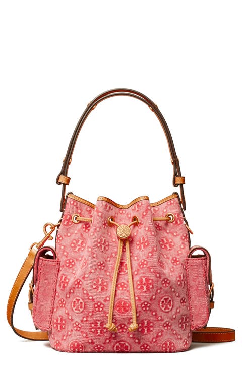 T Monogram Denim Bucket Bag