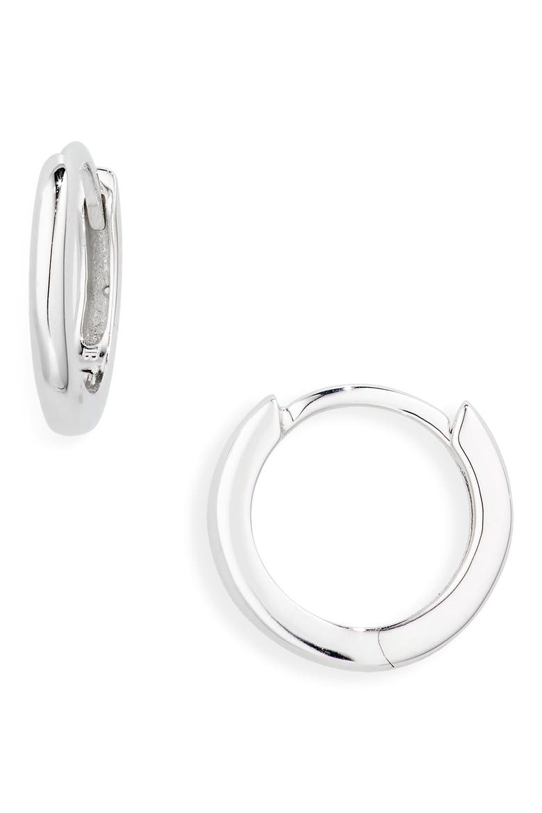 14K Gold Essentials Huggie Hoop Earrings (Online Trunk Show), Main, color, 14K WHITE GOLD