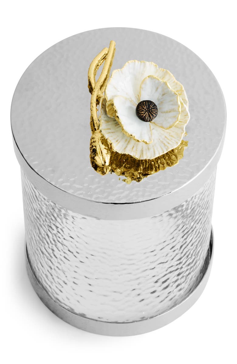Michael Aram Anemone Small Canister, Alternate, color, Silver/ White/ Gold