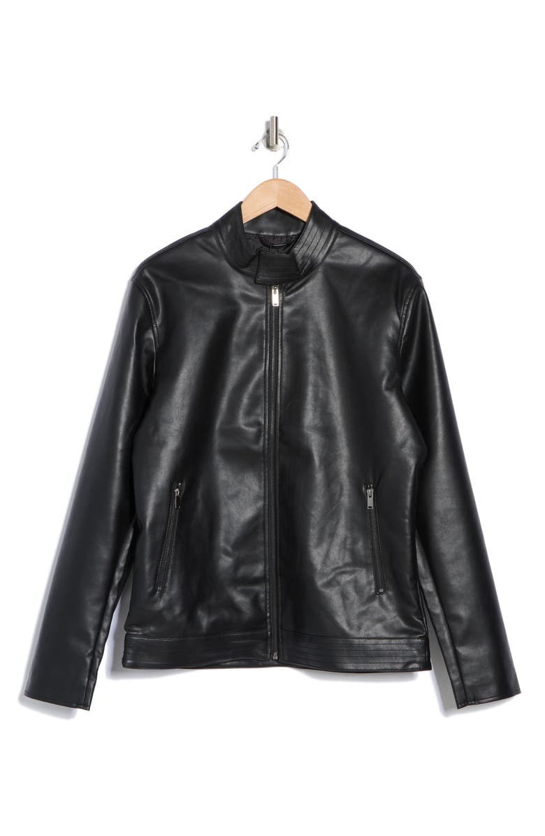 Slate & Stone Faux Leather Racer Jacket, Alternate, color, 
