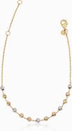 Oradina 14K Tricolor Gold Celebration Ball Station Bracelet