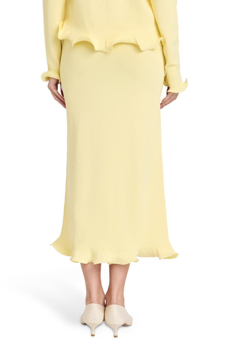 WAYF Isla Ruffle Hem Sweater Skirt, Alternate, color, Yellow