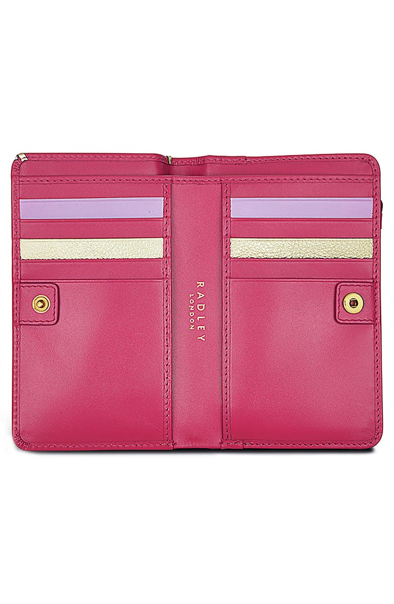 Radley Magic Carousel Medium Leather Bifold Wallet, Alternate, color, Coulis