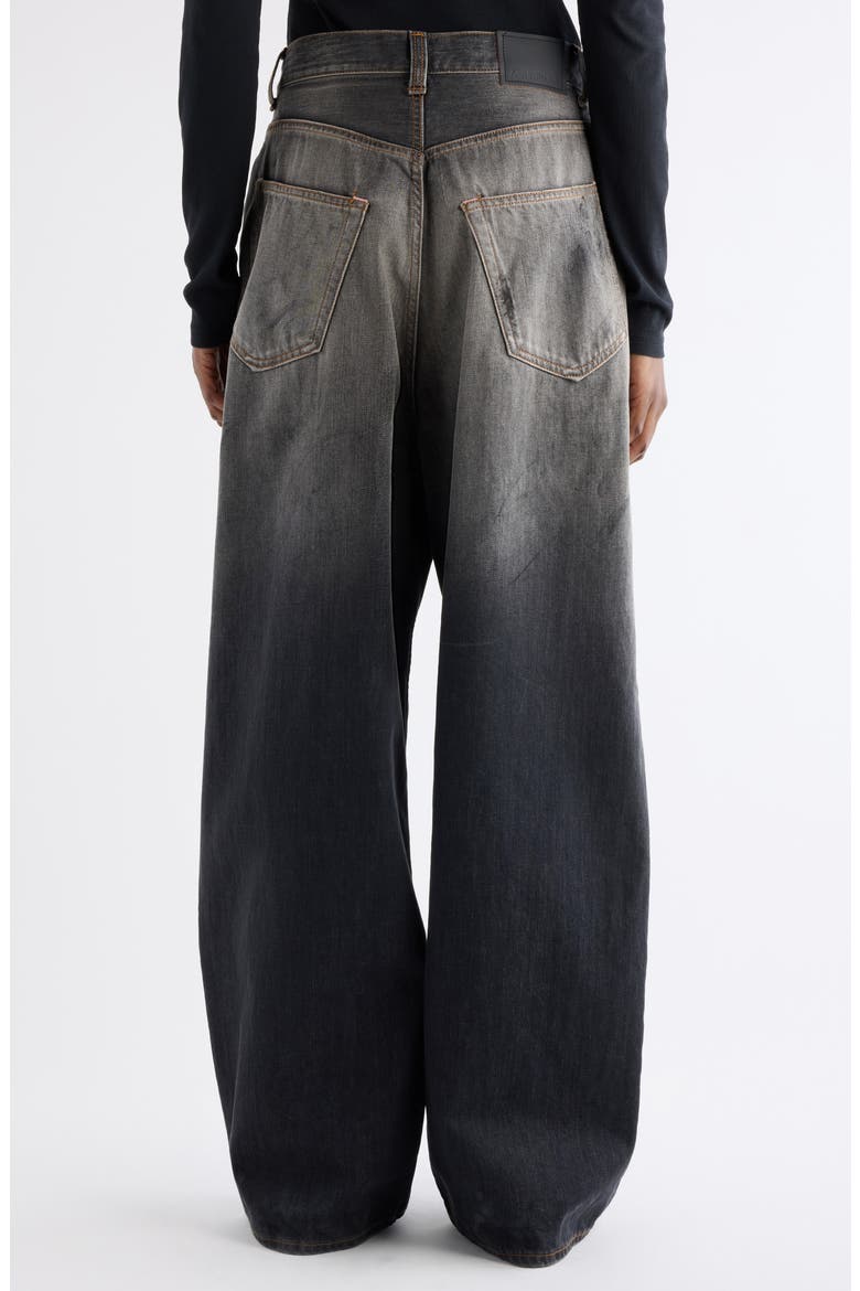 2023 Black Trafa Paint Splatter Baggy Wide Leg Jeans, Alternate, color, BLACK