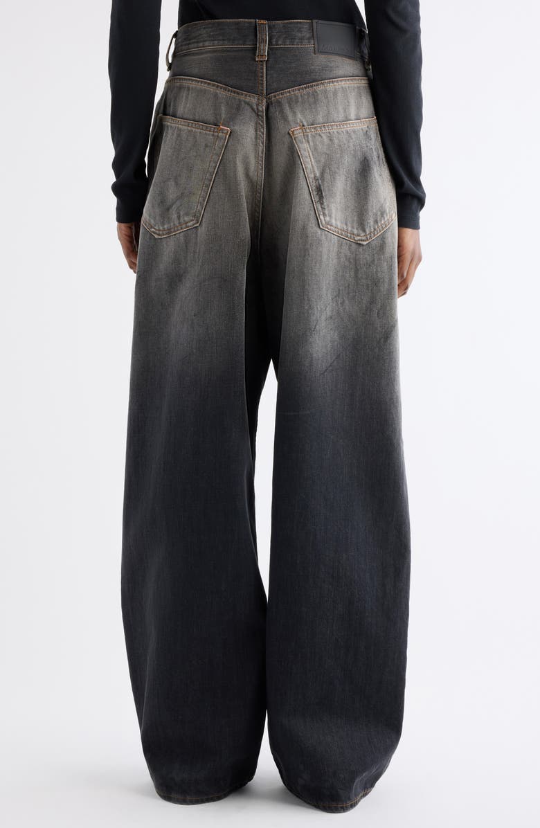 Acne Studios 2023 Black Trafa Paint Splatter Baggy Wide Leg Jeans, Alternate, color, Black