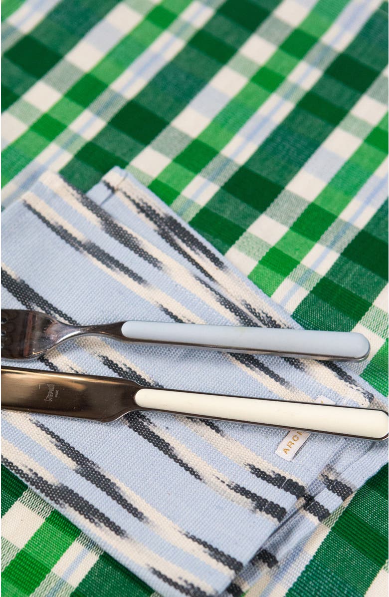 Archive New York Festive Handwoven Plaid Cotton Kitchen Towel, Alternate, color, Green