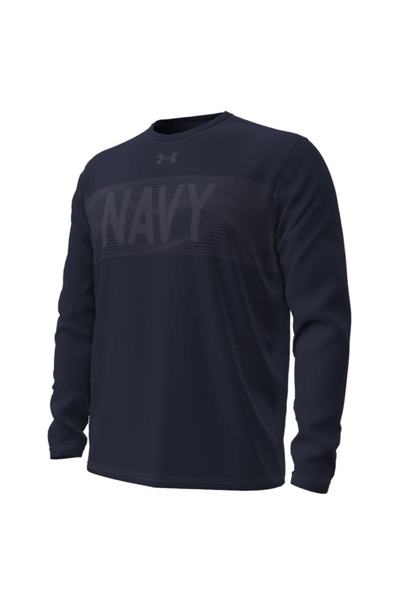 Under Armour Men's Under Armour Navy Navy Midshipmen Silent Service Performance Long Sleeve T-Shirt, Alternate, color,
