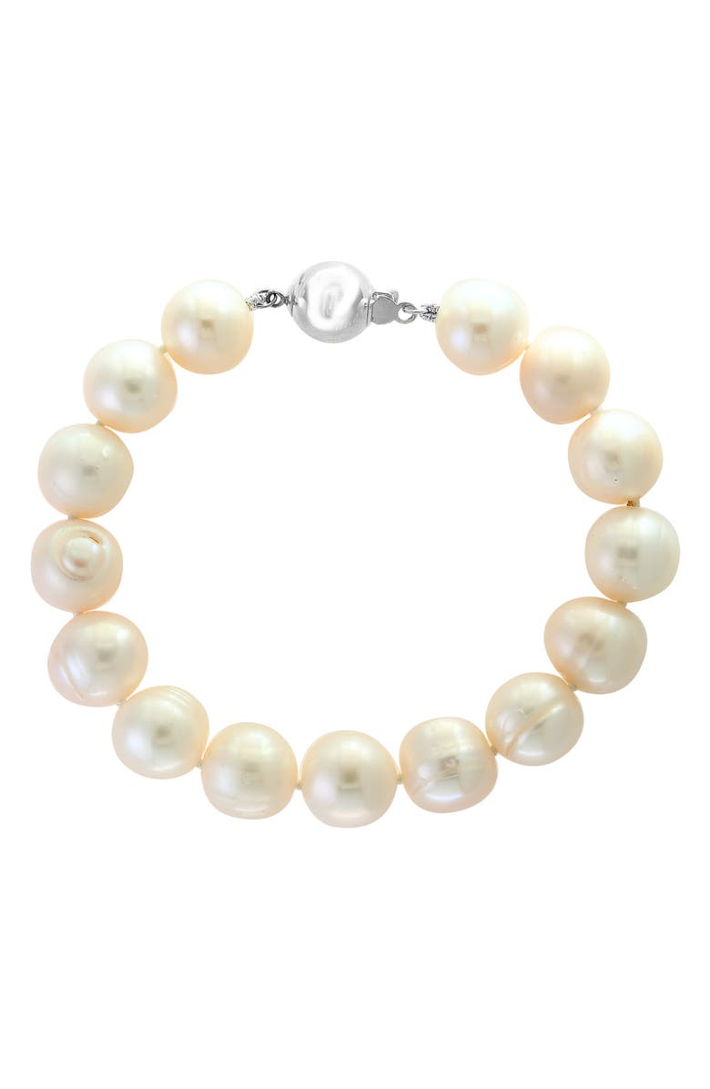 EFFY Sterling Silver Freshwater Pearl Bracelet, Main, color, White