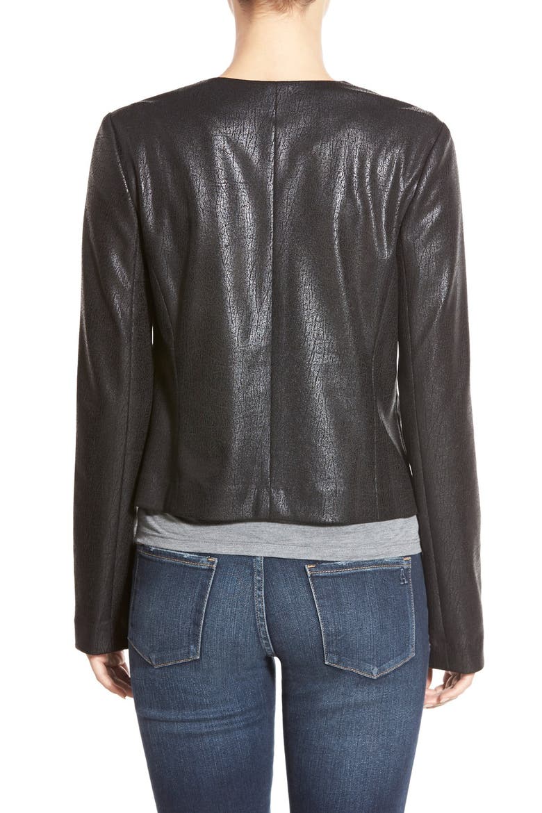 Foiled Blazer, Alternate, color, BLACK