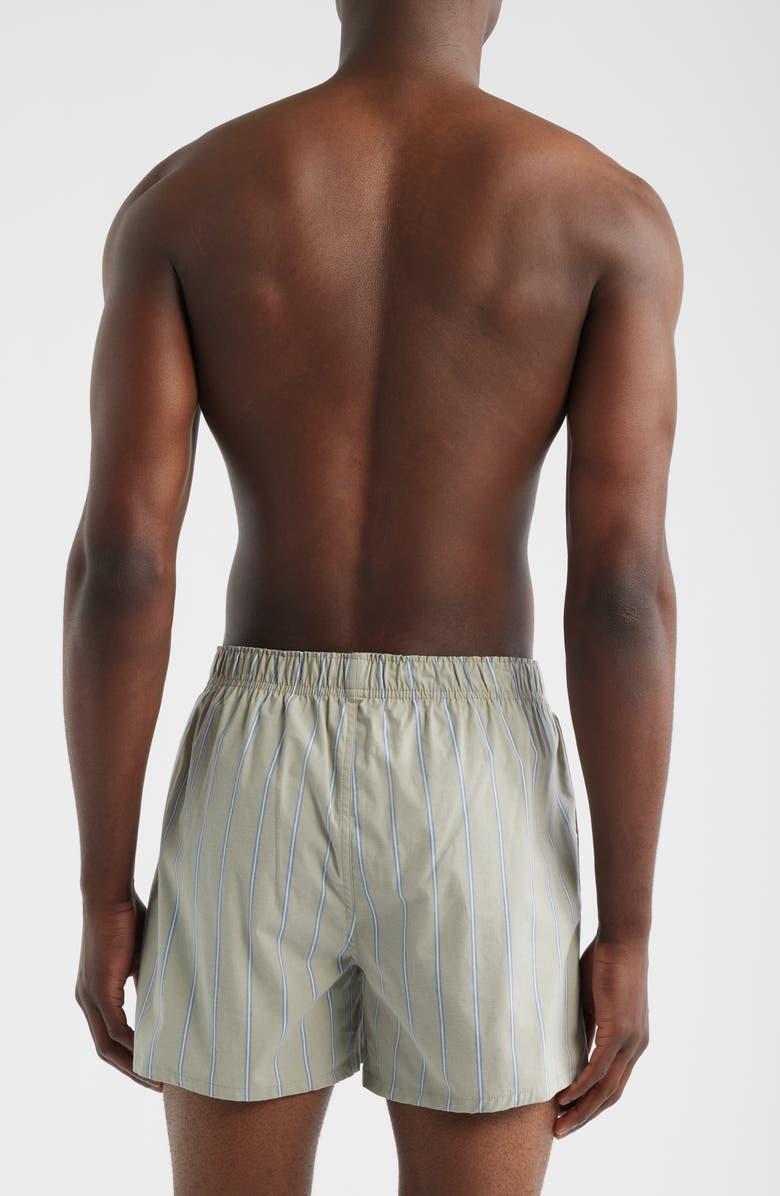 Nordstrom Modern Woven Cotton Boxers, Alternate, color, Green Seagrass Hip Stripe