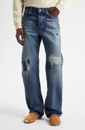 JW Anderson Rip & Repair Straight Leg Selvedge Jeans