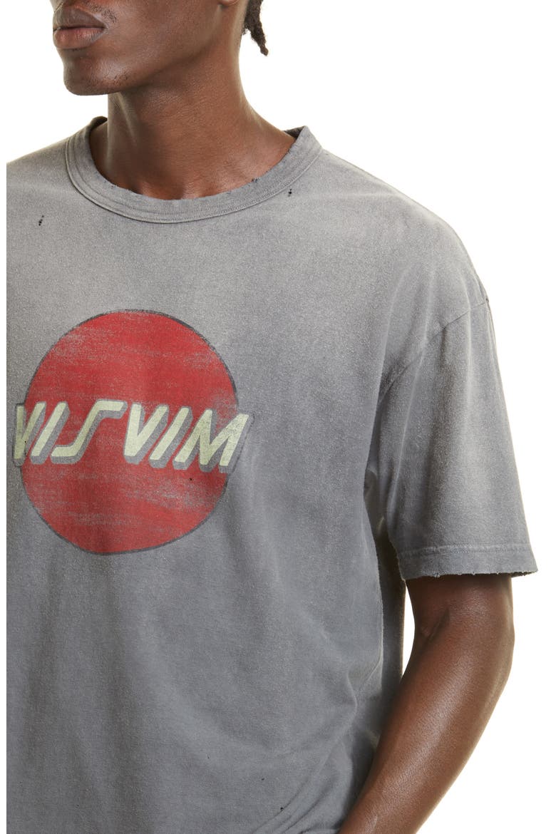 Oversize Crash Logo Wool & Linen Graphic Tee, Alternate, color, GREY