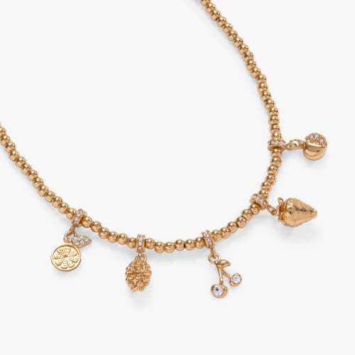Alex And Ani Summer Fruits Charm Necklace In Gold