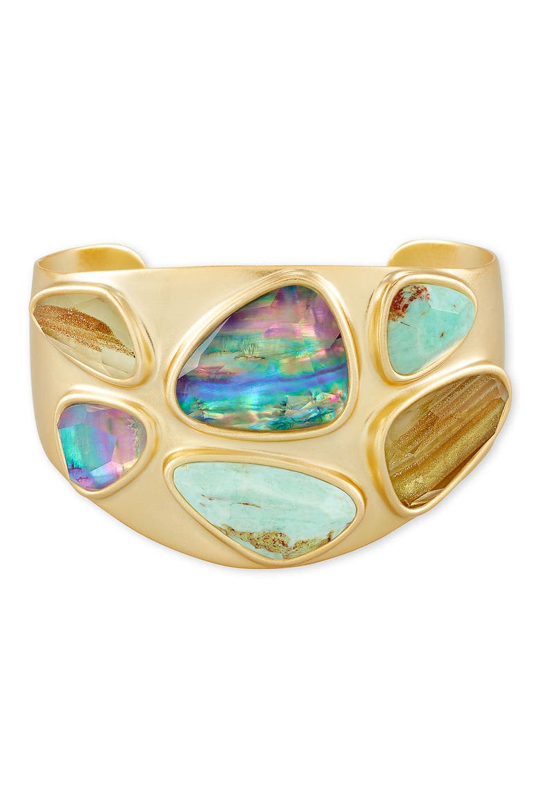 Margot Statement Bracelet, Main, color, GOLD SEA GREEN