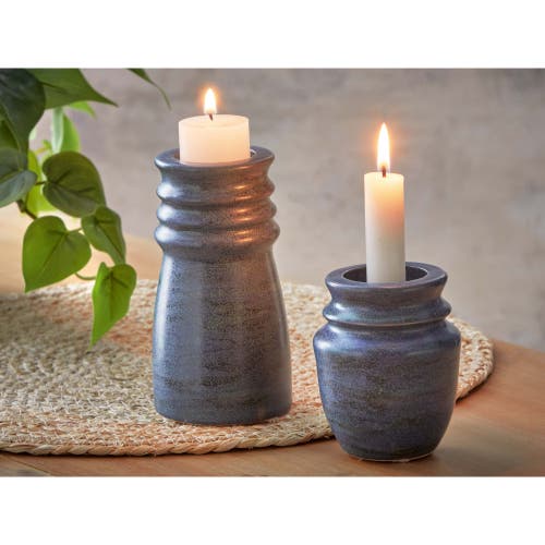 Tag Azula Large Tealight Taper Holder Blue Ceramic Candle Decor In Blue