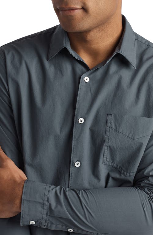 Rowan Everett Cotton Poplin Button-up Shirt In Blue