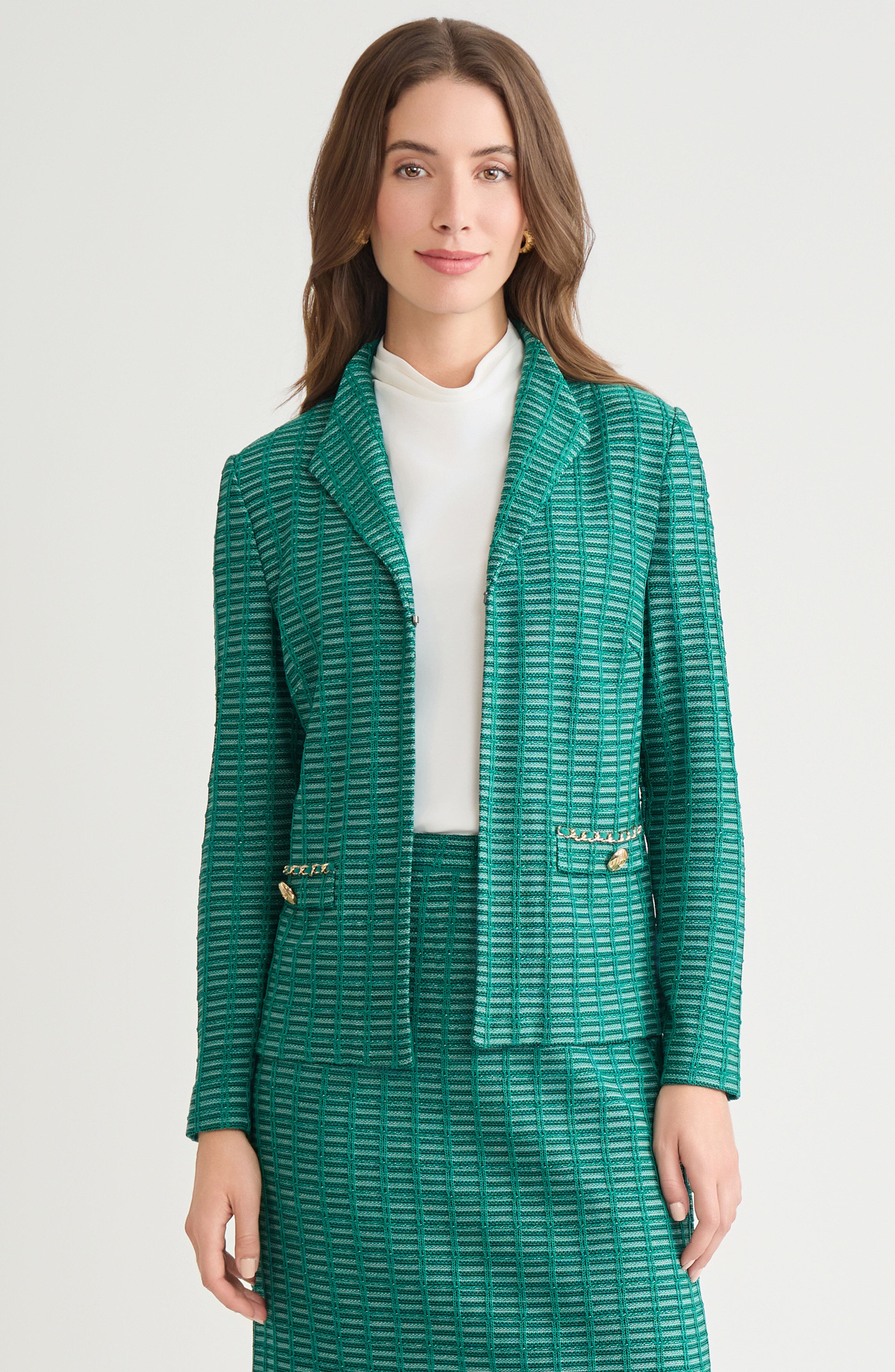 Heritage Chain Trim Ottoman Knit Jacket