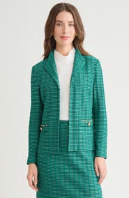 Ming Wang Heritage Chain Trim Ottoman Knit Jacket