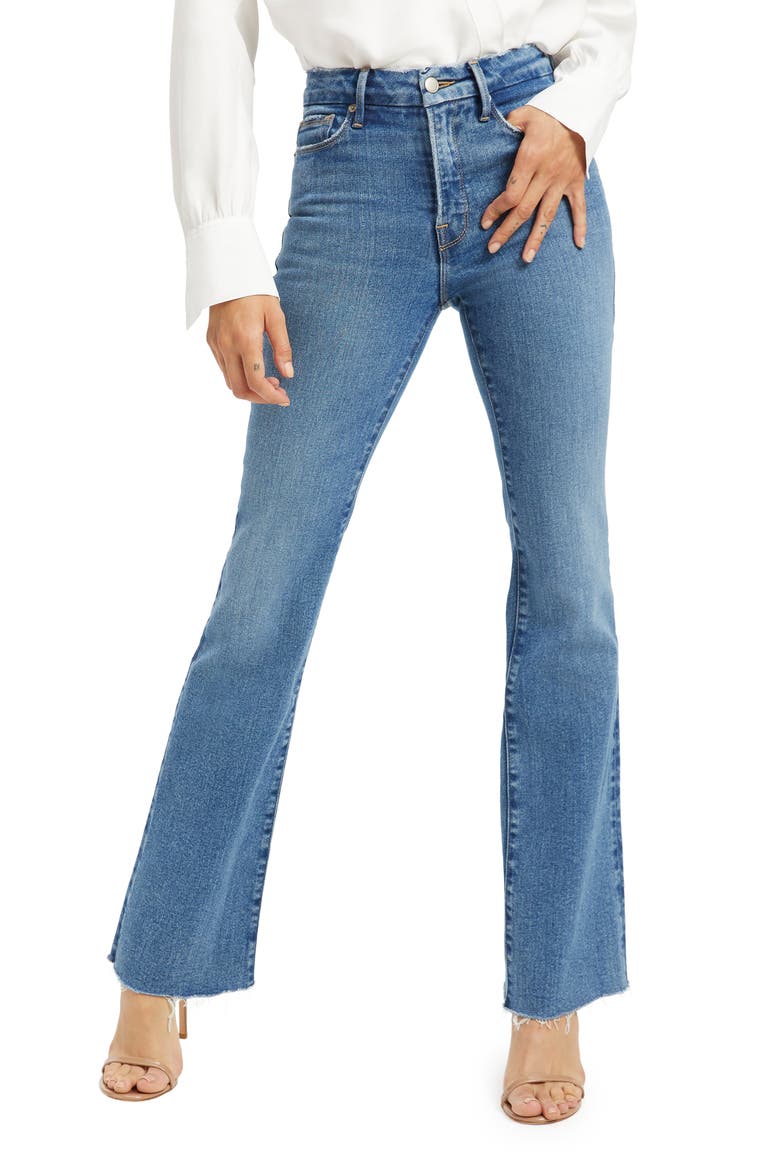 Good Classic Raw Hem Bootcut Jeans, Main, color, INDIGO